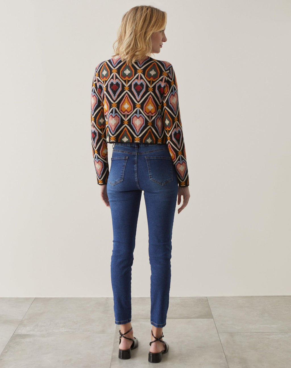 Jaqueta Cropped Tricot Jacquard  - Anturio Wallpaper